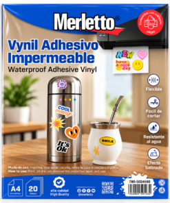 Vinil Adhesivo Impermeable A4 - 20 hojas - Merletto