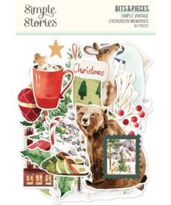 Bits and Pieces - Simple Vintage Evergreen Memories - 82 pcs