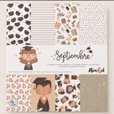 Block de Papeles 12x12 de Graduación - Septiembre - Alúa Cid