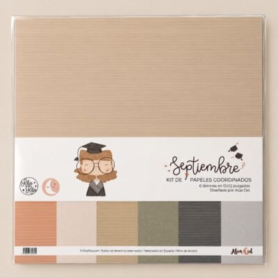 Kit de Papeles 12x12 Lisos de Graduación - Septiembre - Alúa Cid
