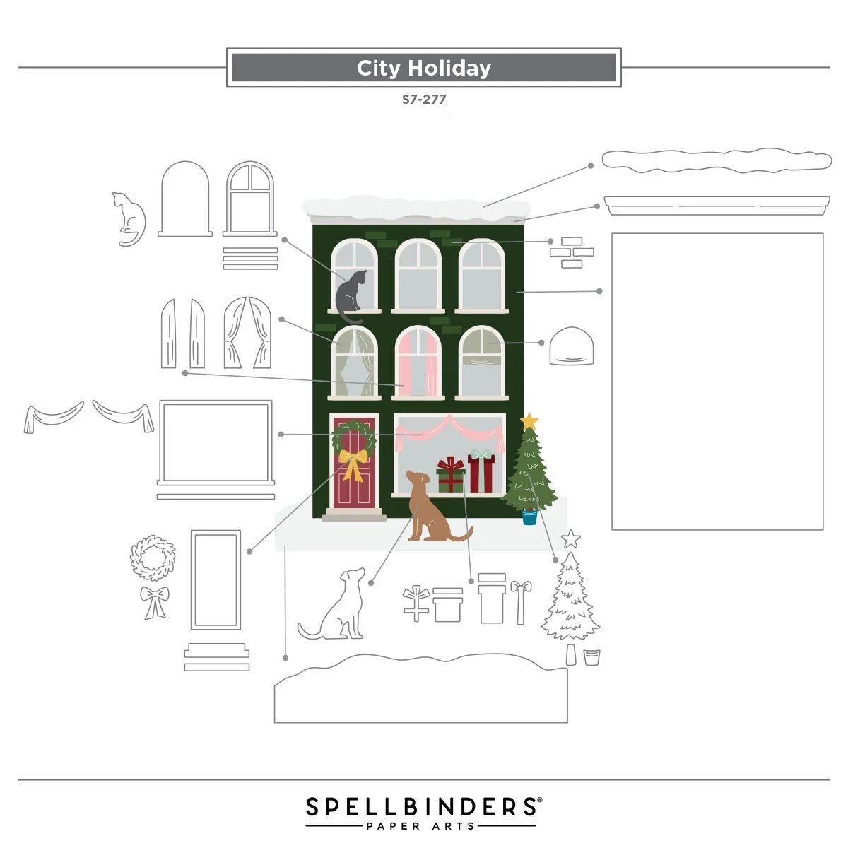 Set de Troqueles - City Holiday - Navidad - Spellbinders - Imagen 3