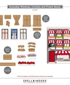 Set de 2 Troqueles Accesorios - Ventanas, Tolditos y Maceteros City Holiday - Spellbinders - Imagen 3